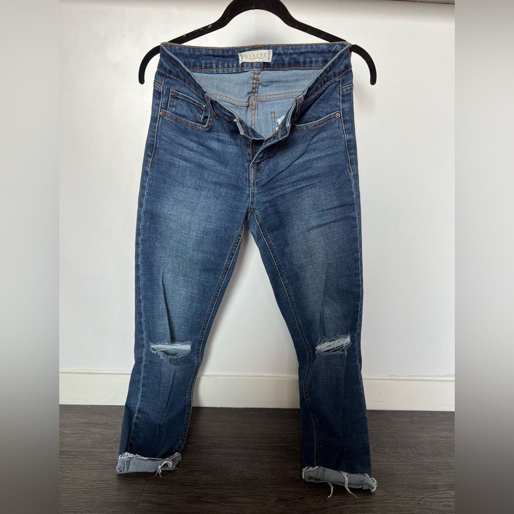 Mid Rise Distressed Skinny Jeans Sz26
